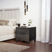 Torvald - Modern Double Drawer Black Nightstand Small Bedside Table  BO-HA Black  