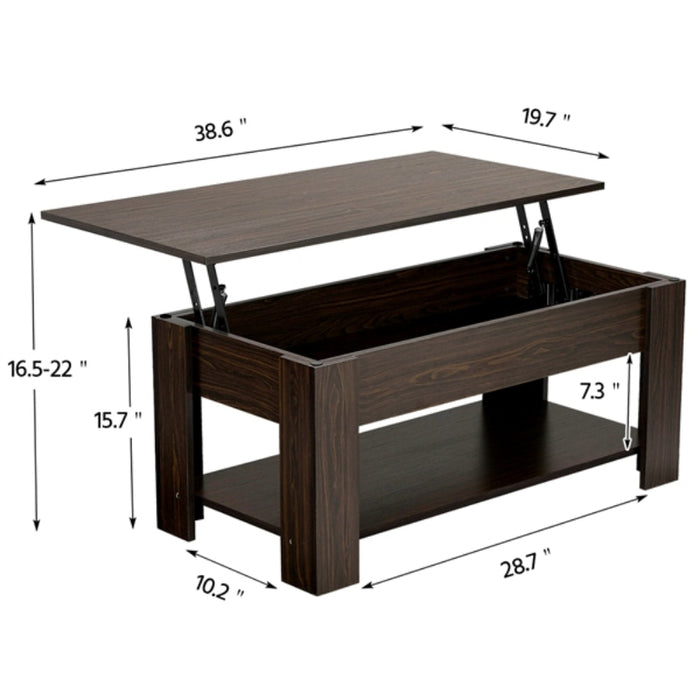 Tindra - Lift Top Coffee Table with Storage Square Coffee Table with Storage  BO-HA   