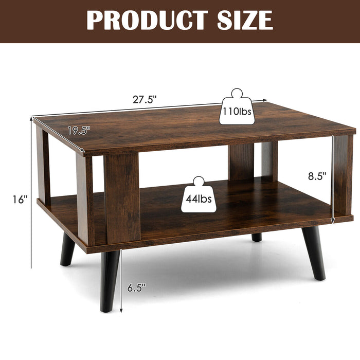 Lovisa - Wood Coffee Table with Storage Square Coffee Table with Storage  BO-HA   