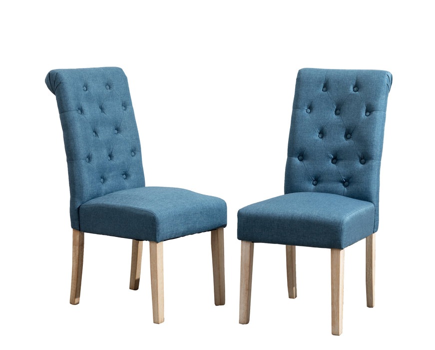 Soren - Nordic Mid-Century Dining Chair Set of 2 Tan Accent Chairs for Living Room  BO-HA Blue  