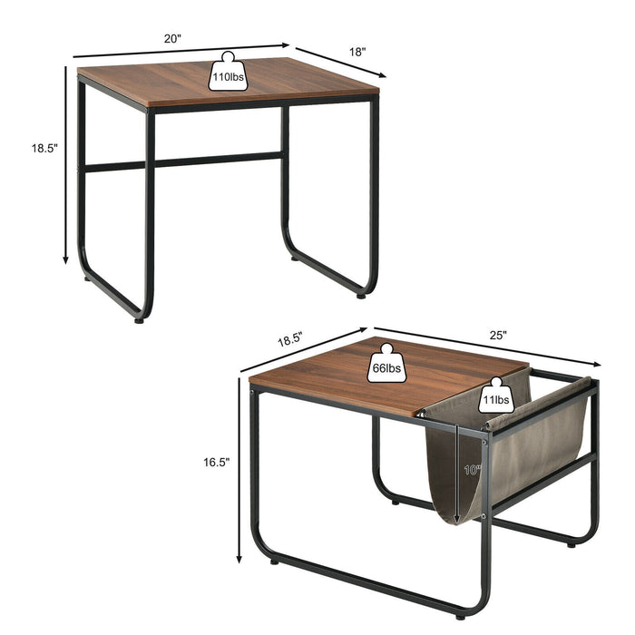 Vidar - Square Coffee Table with Storage Set of 2  BO-HA   