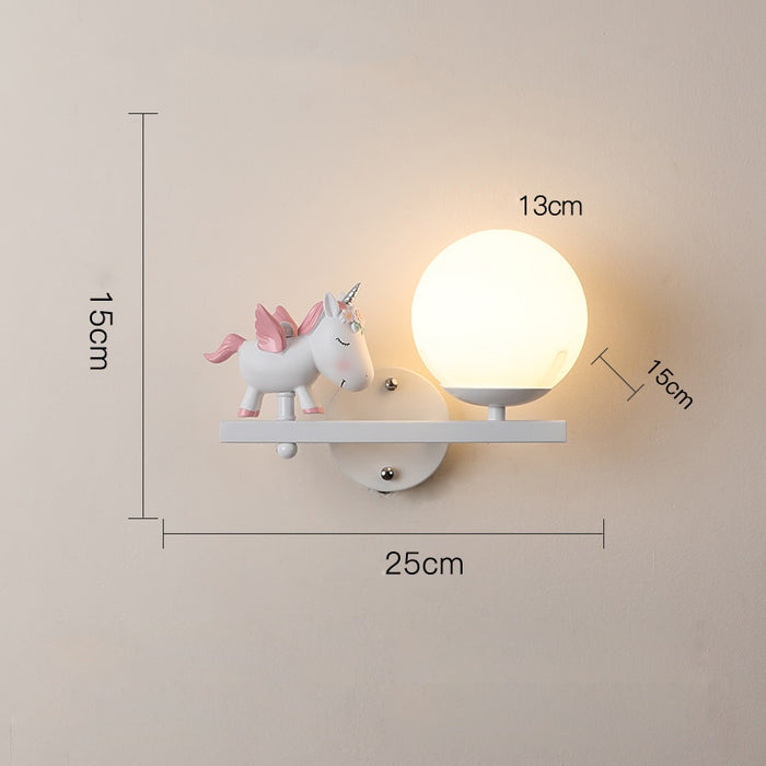 Leevi - Nursery Light Fixture Childrens Lighting  BO-HA Unicorn Left White
