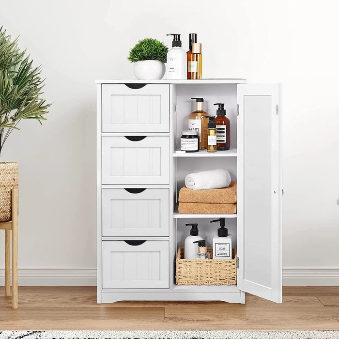 Einar - 4 Drawers Wood Bathroom White Kitchen Cabinets  BO-HA Default Title  