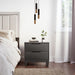 Torvald - Modern Double Drawer Black Nightstand Small Bedside Table  BO-HA   