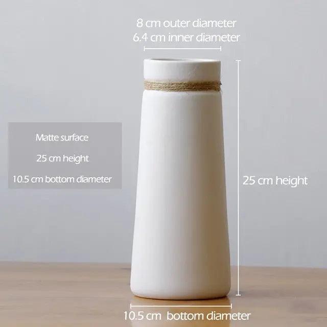 Signe - Modern White Vase with Hemp Rope Vases BO-HA Signe (25cm)  