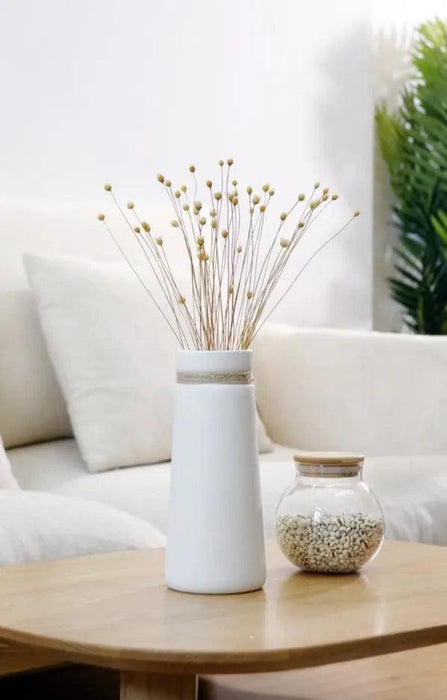 Signe - Modern White Vase with Hemp Rope Vases BO-HA   