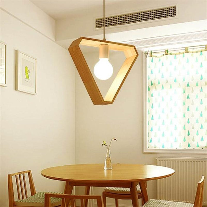 Asta - Geometric Hanging Wooden Lights For Bedroom  BO-HA Triangular Cold White 