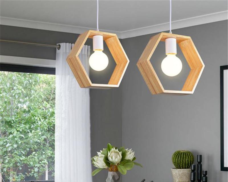 Asta - Geometric Hanging Wooden Lights For Bedroom  BO-HA   