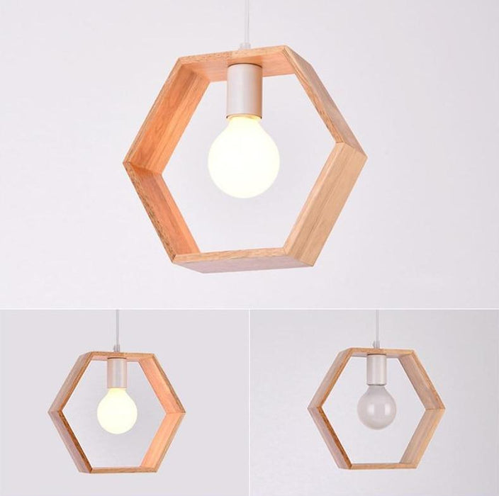 Asta - Geometric Hanging Wooden Lights For Bedroom  BO-HA   